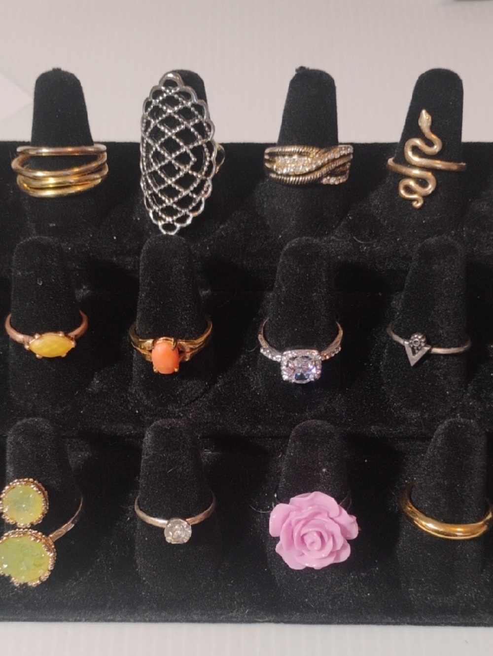 12 Rings All Between Size 7 To 7.75 Sold As One Lot